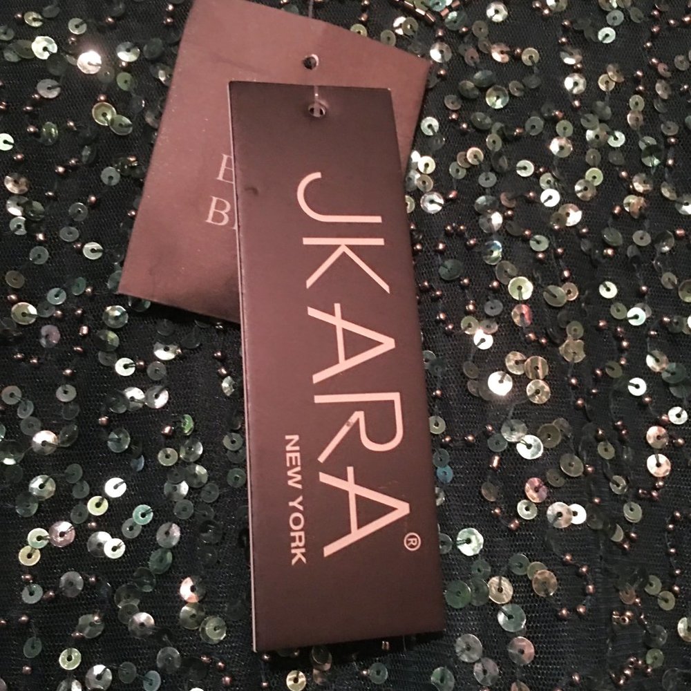 J KARA 3/4 Sleeve V-Neck Beaded Top Long Gown NEW WITH TAGS! - Picture 15 of 16